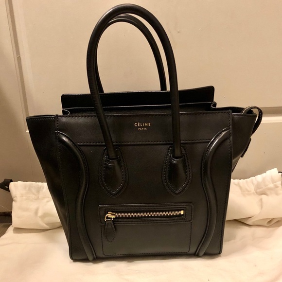 SOLD Celine Black Micro Luggage Tote - Picture 2 of 8